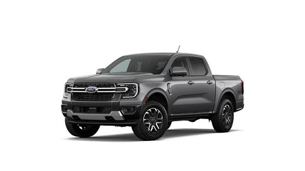 Gray Ford Ranger pickup truck shown from a front three-quarter angle